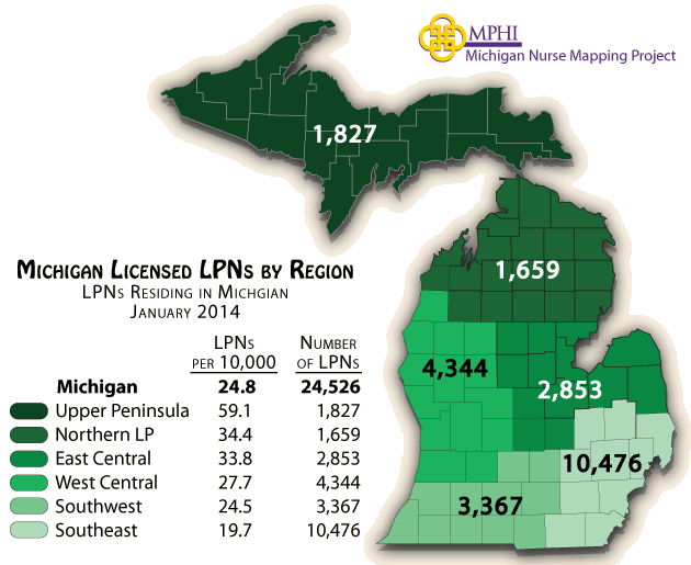 MI LPNs regional 2010 map